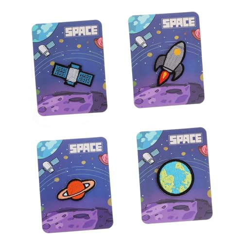 HAWILLOSCH 4 Stück Diy Patches mit Bunten Stickerei Motiven Vielseitige Applikationen für Kleidung Taschen Hüte Reparatur und Gestaltung von HAWILLOSCH