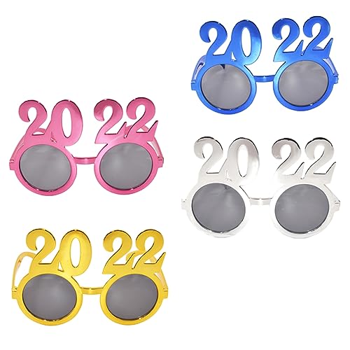 HAWILLOSCH 4 Stück Lustige Partybrillen Bunte Dekorationsbrillen für Erwachsene und Fotorequisiten für Feiern Karneval und Events Gold Silber Blau Rot HAWILLOSCH 4 Stück Lustige Partybrillen Bunte Dekorationsbrillen für Erwachsene und Fotorequisiten für Feiern Karneval und Events Gold Silber Blau Rot von HAWILLOSCH