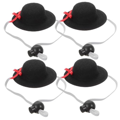 HAWILLOSCH 4 Stück Miniatur Hüte aus Strapazierfähigem Material Kleine Dekorative Puppenhüte für DIY Vielseitig als Fotorequisiten Partydekorationen und Mini haushut für Bastelprojekte von HAWILLOSCH