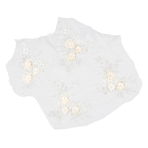 HAWILLOSCH 4 Stück Teiliges Gestickte Blumenapplikationen für Kleidung Diy Stoffaufnäher für Hochzeitskleider Taschen und Mehr Vielseitige Verzierungen Champagnerfarbe Zufällige Schnittform von HAWILLOSCH