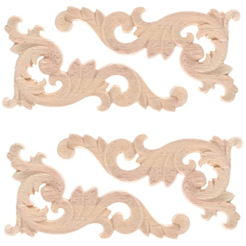 HAWILLOSCH 4 Stück Teiliges Holzornamente für Möbel Unbemalte Geschnitzte Holzapplikationen Dekorative Vintage Holzverzierungen für Türen Schränke Kommoden DIY Wohnaccessoires HAWILLOSCH 4 Stück Teiliges Holzornamente für Möbel Unbemalte Geschnitzte Holzapplikationen Dekorative Vintage Holzverzierungen für Türen Schränke Kommoden DIY Wohnaccessoires von HAWILLOSCH