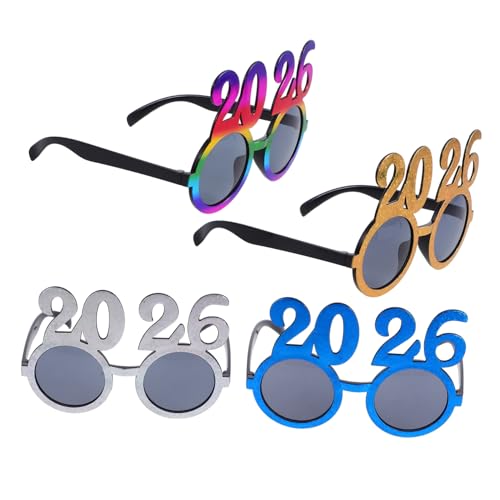 HAWILLOSCH 4 Stück Teiliges Neujahrsbrillen mit Glitzernummern Bequeme Party Fotomotive Stilvolle Silhouetten für Silvester Feiern und Gruppenspaß HAWILLOSCH 4 Stück Teiliges Neujahrsbrillen mit Glitzernummern Bequeme Party Fotomotive Stilvolle Silhouetten für Silvester Feiern und Gruppenspaß von HAWILLOSCH