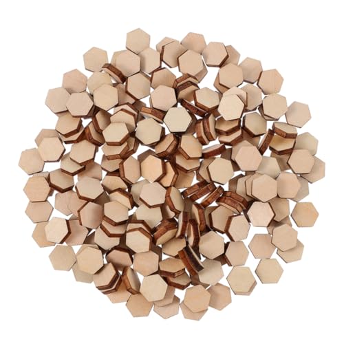 HAWILLOSCH 400 Stück Leere Sechseckige Holzformen: Diy-bastelbedarf, Ersatz-holzornamente, 10 Mm, Für Handgefertigte Projekte, Heimdekoration, Fotografie-requisiten von HAWILLOSCH