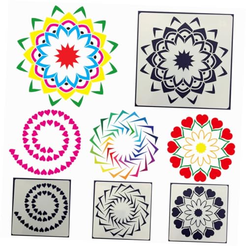 HAWILLOSCH 44 Stück Malvorlage Punkt-mandala-vorlage Schminkschablonen Wiederverwendbar Große Schablonen Zum Malen Malschablonen Wandschablone Kreativ Mandala-schablonen Malwerkzeug Weiß von HAWILLOSCH