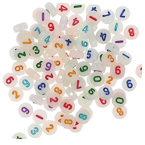 HAWILLOSCH 4Taschen DIY Acrylperlen mit Leuchtenden Farben Beutel mit Einschließlich Herz Alphabet und Zahlenperlen für Schmuckherstellung und Bastelprojekte von HAWILLOSCH