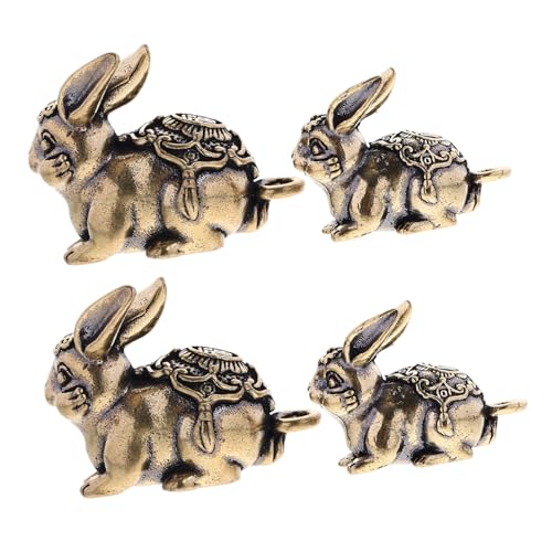 HAWILLOSCH 4stücke Messing Kaninchen Charms Dekorative Schlüsselanhänger Aus Hochwertigem Messing Handgefertigte Bastelornamente Für Büro Schlafzimmer Und Mehr Kreative Tischdekoration HAWILLOSCH 4stücke Messing Kaninchen Charms Dekorative Schlüsselanhänger Aus Hochwertigem Messing Handgefertigte Bastelornamente Für Büro Schlafzimmer Und Mehr Kreative Tischdekoration von HAWILLOSCH