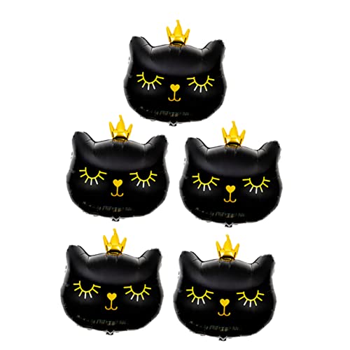 HAWILLOSCH 5 Stück Kronkatze Ballon Pastell Folienballon Katze Haustier Katze Ballons Geburtstag Partydekorationen Folienballons Für Katzen Szene Tiere Black Aluminiumfolie HAWILLOSCH 5 Stück Kronkatze Ballon Pastell Folienballon Katze Haustier Katze Ballons Geburtstag Partydekorationen Folienballons Für Katzen Szene Tiere Black Aluminiumfolie von HAWILLOSCH
