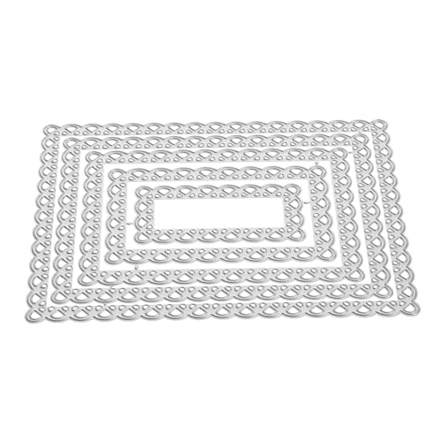 HAWILLOSCH 5 Stück Teiliges Rechteckiges Metall Stanzform aus Karbonstahl Filigrane Spitzenrahmen Prägeschablonen für DIY Scrapbooking Kartenherstellung Vielseitig für Papier und Dünne HAWILLOSCH 5 Stück Teiliges Rechteckiges Metall Stanzform aus Karbonstahl Filigrane Spitzenrahmen Prägeschablonen für DIY Scrapbooking Kartenherstellung Vielseitig für Papier und Dünne von HAWILLOSCH