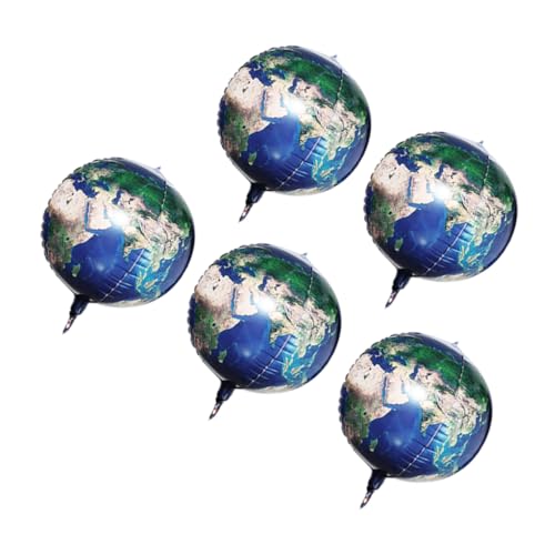 HAWILLOSCH 5 Stück Teiliges Set Aluminiumfolie Ballons mit Erd und Weltraummotiv Kreative Planetendekoration für Geburtstagsfeiern Hochzeiten Kinderpartys Geeignet für Innenräume und Events von HAWILLOSCH