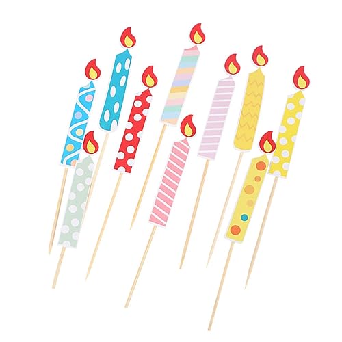 HAWILLOSCH 50 Stück Kerzenförmige Kuchenstecker für Geburtstagsfeiern Papier Dekoration mit Flammenmuster für Desserts für Verschiedene Anlässe HAWILLOSCH 50 Stück Kerzenförmige Kuchenstecker für Geburtstagsfeiern Papier Dekoration mit Flammenmuster für Desserts für Verschiedene Anlässe von HAWILLOSCH