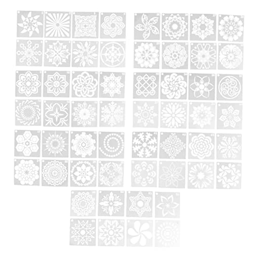 HAWILLOSCH 56 Stück Durchbrochene Malvorlage Diy Mandalasteine Für Mandala Malschablonen Mandala-malvorlage Kunst Malen Zeichenvorlagen Schablonen Zum Zeichnen Von Mode Weiß von HAWILLOSCH