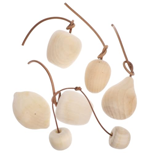 HAWILLOSCH 6 Stück DIY Obst Embryo Anhänger Aus Holz Heimdekoration Ornamente Füller Zitronenpresse Obstmalerei Künstliche Orangen Mittelstücke Künstliche Themenspieße Orangen von HAWILLOSCH