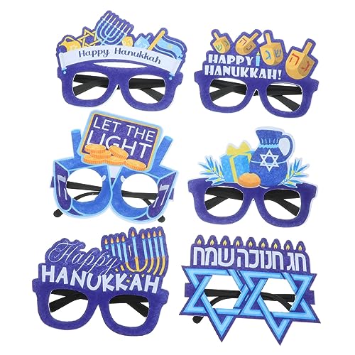 HAWILLOSCH 6 Stück Hanukkah Brillen Lustige Augenaccessoires für Chanukka Partys Fotorequisiten mit Bunten Designs Leicht und Tragbar Dekoration für Festliche Anlässe HAWILLOSCH 6 Stück Hanukkah Brillen Lustige Augenaccessoires für Chanukka Partys Fotorequisiten mit Bunten Designs Leicht und Tragbar Dekoration für Festliche Anlässe von HAWILLOSCH