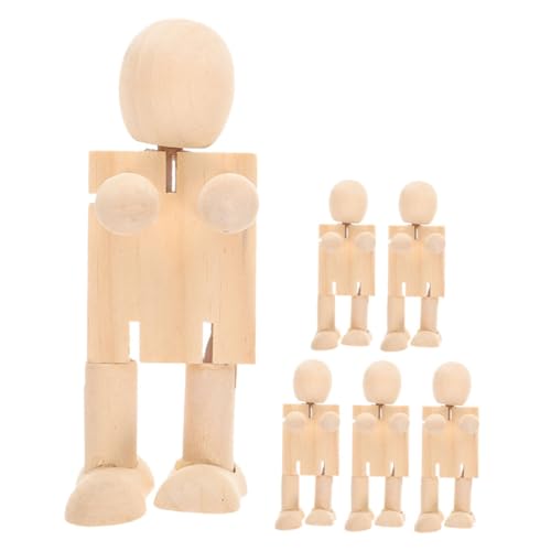 HAWILLOSCH 6 Stück Holzroboter-figur, Unlackiert, Holzroboter, Holz, Menschen, Formen, Figuren Für Diy, Malerei, Kunsthandwerk, Für Kinder, Beige HAWILLOSCH 6 Stück Holzroboter-figur, Unlackiert, Holzroboter, Holz, Menschen, Formen, Figuren Für Diy, Malerei, Kunsthandwerk, Für Kinder, Beige von HAWILLOSCH