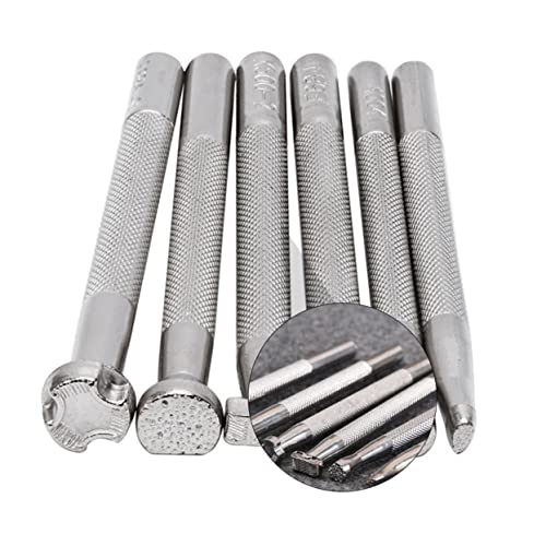 HAWILLOSCH 6 Stück Leder-gravur-druck Werkzeuge Herstellung Hersteller Schnitzwerkzeuge Handwerk Briefmarken Stempeln Bausätze Carving-druckwerkzeug Lederprägeform Legierter Stahl Silver von HAWILLOSCH