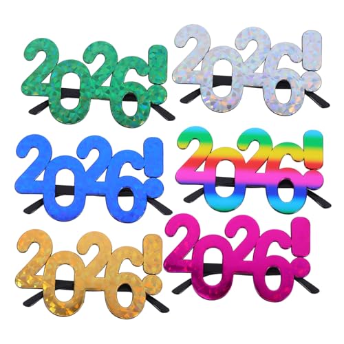 HAWILLOSCH 6 Stück Party Sonnenbrillen Bunte Auffällige Neujahrsbrillen Leichtes Tragbares Design Lustige Foto Requisiten für Silvester Abschlussfeier Geburtstag Festtagsfeiern HAWILLOSCH 6 Stück Party Sonnenbrillen Bunte Auffällige Neujahrsbrillen Leichtes Tragbares Design Lustige Foto Requisiten für Silvester Abschlussfeier Geburtstag Festtagsfeiern von HAWILLOSCH