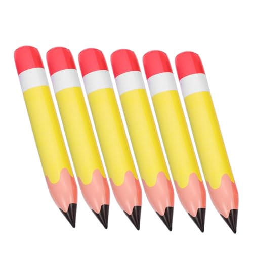 HAWILLOSCH 6 Stück Teiliges Großer PVC Aufblasbarer Bleistiftballons Gelb Leichte Schulanfang Dekoration für Klassenzimmer Einfach Aufzuhängen Farbenfrohe Schulballons für Rückkehr zur Schule von HAWILLOSCH