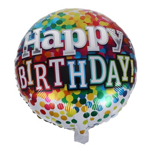 HAWILLOSCH 6 Stück Teiliges Happy Birthday Ballons aus Aluminiumfolie Runde Heliumballons Leicht Aufblasbar Wiederverwendbar Reißfest Dekoration für Geburtstagsfeiern und Partyhintergründe von HAWILLOSCH