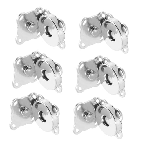 HAWILLOSCH 6 Stück Teiliges Magnetknöpfe für DIY Projekte Magnetische Druckknöpfe für Taschen Rucksäcke und Koffer Silberfarben für Bastelarbeiten und Verschlüsse HAWILLOSCH 6 Stück Teiliges Magnetknöpfe für DIY Projekte Magnetische Druckknöpfe für Taschen Rucksäcke und Koffer Silberfarben für Bastelarbeiten und Verschlüsse von HAWILLOSCH