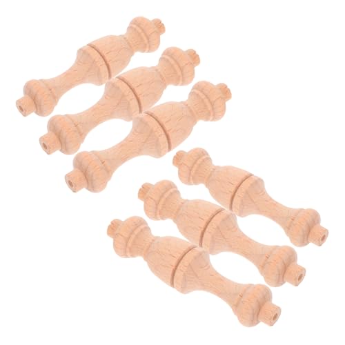 HAWILLOSCH 6 Stück Unbehandelte Mini-römische Holzsäulen, Dekorative Spindeln, Unbemalte Holzbaluster Für Schränke, Diy-möbelprojekte von HAWILLOSCH