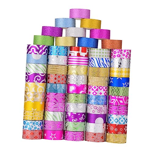 HAWILLOSCH 60 Rollen Glitzerband Farbig Klebrig Weißes Abdeckband Plakatband Klebeband Mit Washi-punkten Notebook-klebeband Dekoratives Washi Tape Washi -klebeband Festival-washi-tape Papier von HAWILLOSCH