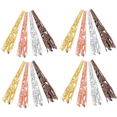 HAWILLOSCH 60Stücke Trompetenperlenkappen Kegelförmige Perlenendkappen für DIY Schmuckherstellung Vielseitige Schmuckzubehör für Armbänder und Halsketten Praktische Bastelzubehörteile von HAWILLOSCH