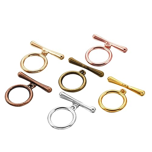 HAWILLOSCH 60Stücke Vintage Verschlüsse für Schmuckherstellung Gemischte Farben Langlebige und Leichte Verbindungselemente für Halsketten Armbänder und DIY Dekorationen Zubehör von HAWILLOSCH