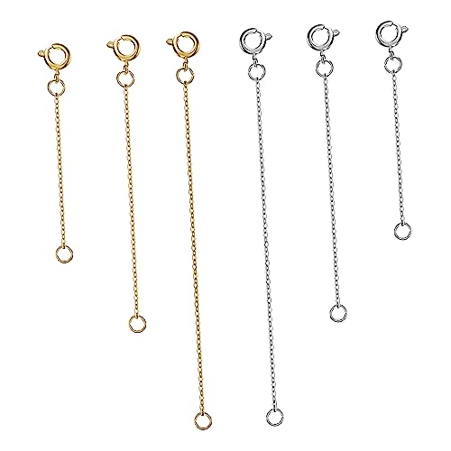 HAWILLOSCH 6Stücke Halskette Armband Verlängerungsketten und Platin Abnehmbare Schmuckketten für Frauen Robust und Antiallergisch für DIY Schmuckherstellung von HAWILLOSCH