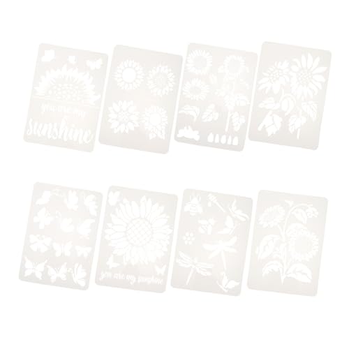 HAWILLOSCH 8 Stück Diy Sonnenblumen Schablonen für Wiederverwendbare Zeichenschablonen für Bastelarbeiten und Künstlerische Projekte von HAWILLOSCH