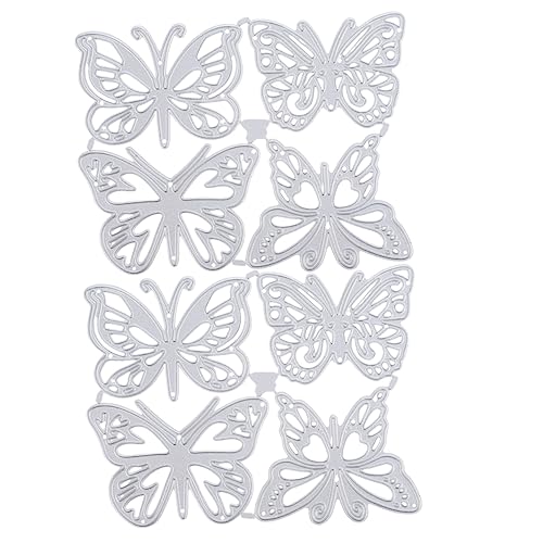 HAWILLOSCH 8 Stück Metalldämmerung Sterben Scrapbooking -album Dekorativ Handwerk Schneiden Sterben Stanzformen Papier Stirbt Schablone Party Schmetterlinge Vorräte Machen Kohlenstoffstahl von HAWILLOSCH