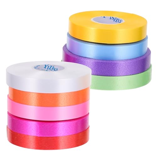 HAWILLOSCH 9Stücke Geschenkband Farbige Dekobänder für Hochzeiten Geburtstage Weihnachten und Partys Strapazierfähige und Formbare Ribbons Verschiedenen Farben von HAWILLOSCH