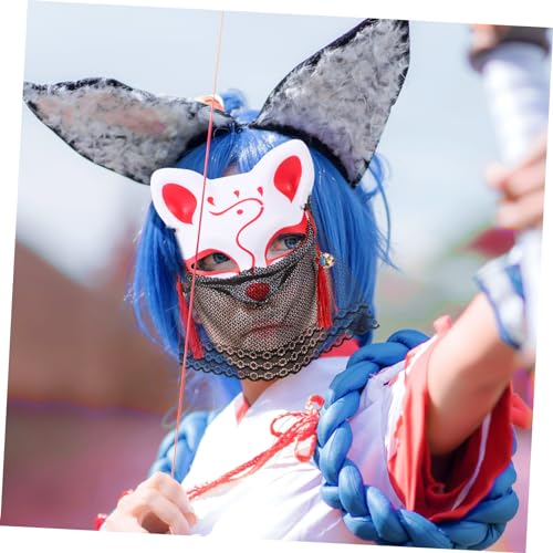 HAWILLOSCH Carnival Fox Maske Spitze Tiermasken Kostüm Fuchsgesicht Dekorative Party Maske für Karneval Cosplay Bühnenauftritt von HAWILLOSCH