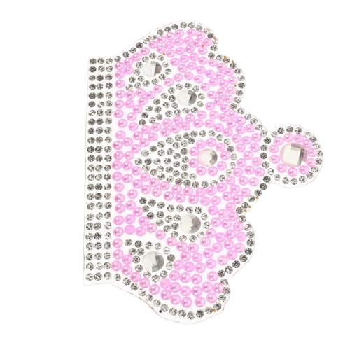 HAWILLOSCH Crown Shape Rhinestone Applique Rosa Bügelapplikation für Kleidung und Taschen Glitzernde Krone Dekoration für DIY Projekte und Handarbeiten von HAWILLOSCH
