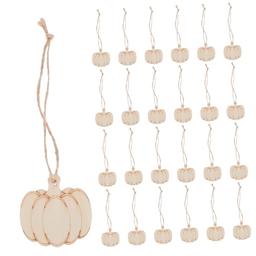 HAWILLOSCH DIY Holz Kürbis Ausschnitte mit Hanfseil Langlebige Holzscheiben für Halloween Dekoration Basteln für Glatte Kanten und Einfache Handhabung von HAWILLOSCH