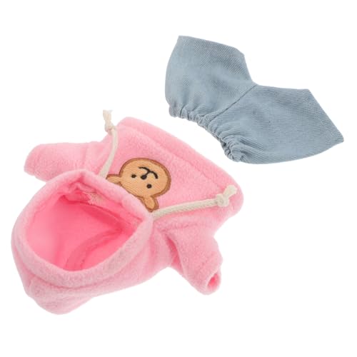 HAWILLOSCH Doll Hoodie Set Mit Jeans Für Plüschbären Kuschelige Kleidung Für Puppen Niedliches Design Handgefertigte Outfits Für Stofftiere Und Puppen Zum Spielen Und Entspannen von HAWILLOSCH