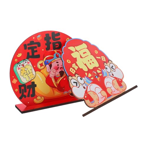 HAWILLOSCH Festliche Schlange Jahr Decor 2 Stücke Holz Chinesischen Neue Jahr Tisch Zeichen Für Theke Decor von HAWILLOSCH