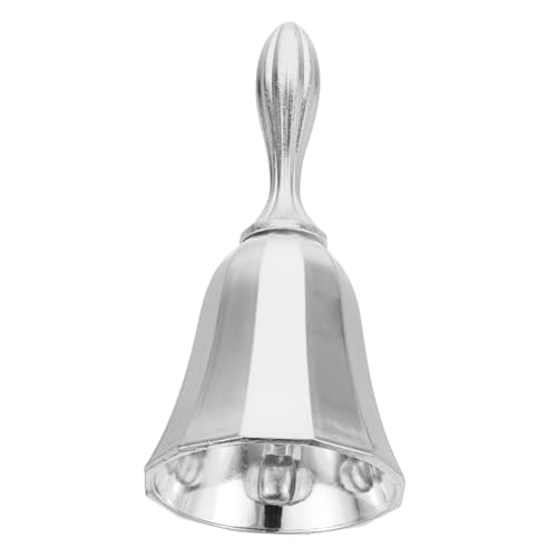 HAWILLOSCH Gerichtsglocke europäischer Stil Abendessenglocke Teeglocke aus Metall dekorative Ladenbesitzerglocke Restaurantzubehör Handglocke Pub -Zubehör Zinklegierung Silver von HAWILLOSCH