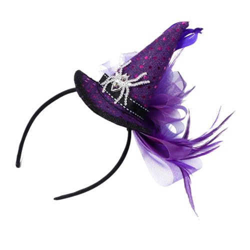 HAWILLOSCH Haarreif Halloween Hexenhut mit Spinnendesign Party Kopfschmuck Sicherer und Bequemer Stirnband für Mädchen Karneval Kostüm Zubehör von HAWILLOSCH