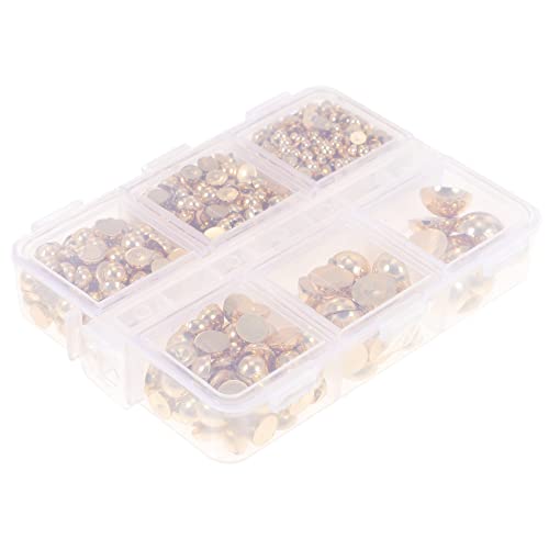 HAWILLOSCH Halbkreis Perlenset für DIY Schmuck und Nagelkunst Selbstklebende Kunststoffperlen für Bastelprojekte und Personalisierte HAWILLOSCH Halbkreis Perlenset für DIY Schmuck und Nagelkunst Selbstklebende Kunststoffperlen für Bastelprojekte und Personalisierte von HAWILLOSCH