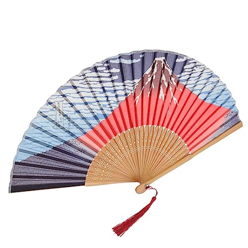 HAWILLOSCH Japanischer Faltbarer Handfächer aus Seide und Dekorativer Damenfächer mit Orientalischem Muster Langlebig Leicht für Sommer Party und Cosplay von HAWILLOSCH