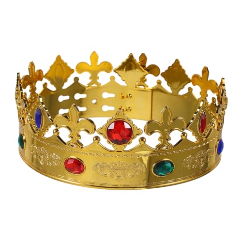 HAWILLOSCH Leichte Königskrone für Jungen Royal Cosplay Kopfschmuck Mittelalterlicher Look für Halloween Geburtstagsfeiern und Kostümpartys Design Komfortabler Sitz von HAWILLOSCH