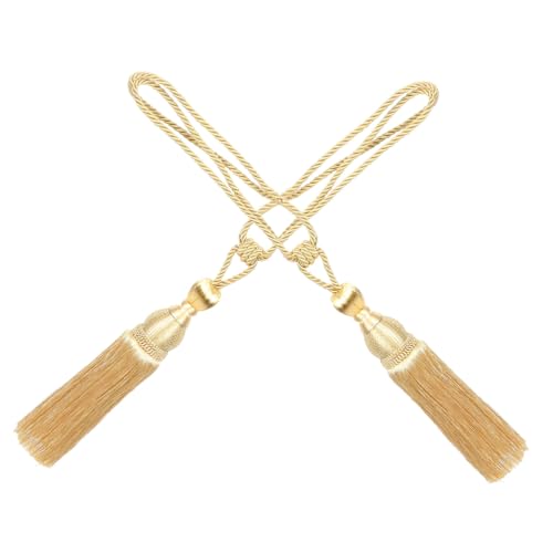 HAWILLOSCH Modische Raffhalter Für Vorhänge Mit Quasten Heimdekoration in Gold 2 Stück HAWILLOSCH Modische Raffhalter Für Vorhänge Mit Quasten Heimdekoration in Gold 2 Stück von HAWILLOSCH