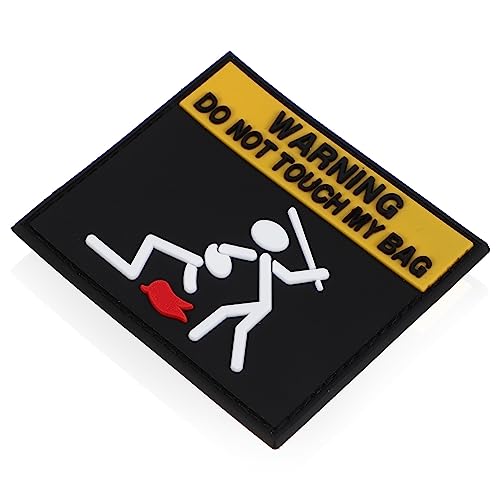 HAWILLOSCH Neuheit Kleidung Patch Vorsichtsplatt Stickerei Aufnäher für Rucksäcke und DIY Kleidung Kreativer Kleber Patch mit Warnmuster zum Dekorieren und Abdecken von Löchern von HAWILLOSCH