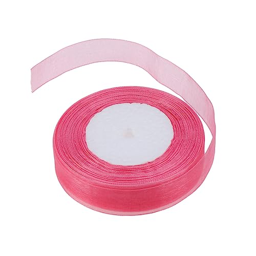 HAWILLOSCH Organza Band Wassermelone Rot Transparent Organza Geschenkband Hochzeit Party Dekoration DIY Bastelzubehör Polyester Schimmernd Elegant von HAWILLOSCH
