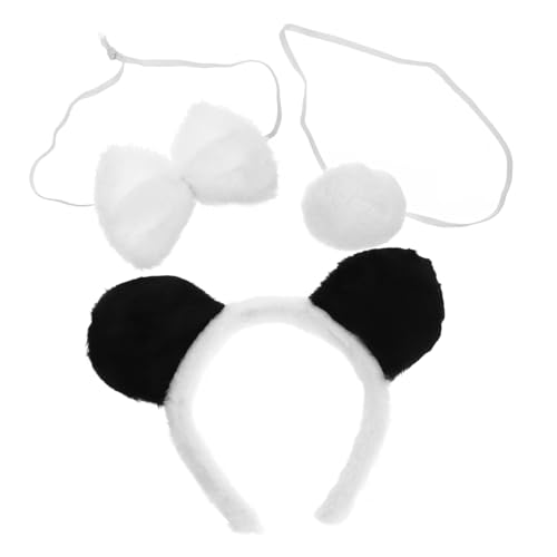 HAWILLOSCH Panda Kostüm Zubehör Set Haarreif mit Ohren Fliege und für Cosplay Halloween und Festlichkeiten für Partys und Themenveranstaltungen von HAWILLOSCH