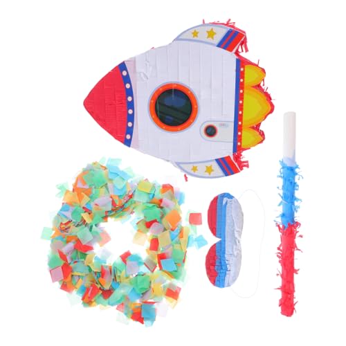 HAWILLOSCH Raketen-piñata: Weltraum-piñata Mit Augenbinde Und Fledermaus-konfetti. Partyzubehör Zum Thema Weltraum Für Babypartys, Schulveranstaltungen, Feiertage HAWILLOSCH Raketen-piñata: Weltraum-piñata Mit Augenbinde Und Fledermaus-konfetti. Partyzubehör Zum Thema Weltraum Für Babypartys, Schulveranstaltungen, Feiertage von HAWILLOSCH