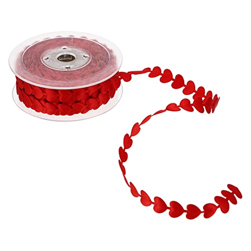 HAWILLOSCH Rotes Herzförmiges Geschenkband Polyester Schleifenband für Valentinstag Verpackung Hochzeit Dekoration DIY Handwerksschleife von HAWILLOSCH