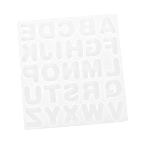 HAWILLOSCH Silikonform Buchstaben Alphabet Anhänger Form DIY Schmuckherstellung Flexible Wiederverwendbare Transparente Weiße Silikon Gießform für Kreative Bastelprojekte von HAWILLOSCH