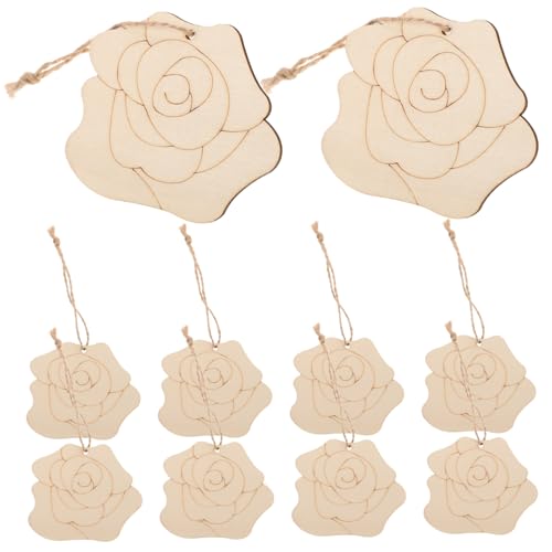 HAWILLOSCH Teiliges Holzblumen zum Bemalen Holzanhänger für DIY Bastelprojekte Glatte Holzblöcke für Kreative Gestaltung für Hochzeiten Partys Tischdekoration und Kinderhandwerk von HAWILLOSCH