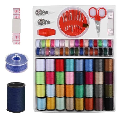 HAYGEM 64 Stück Nadel und Faden Set 64 Farben, Universalnähgarn Nähgarn für Nähmaschine, Home Nähzubehör mit Nadeln und Scheren, für Nähmaschine Oder Handnähen, für Anfänger oder für Reisen HAYGEM 64 Stück Nadel und Faden Set 64 Farben, Universalnähgarn Nähgarn für Nähmaschine, Home Nähzubehör mit Nadeln und Scheren, für Nähmaschine Oder Handnähen, für Anfänger oder für Reisen von HAYGEM